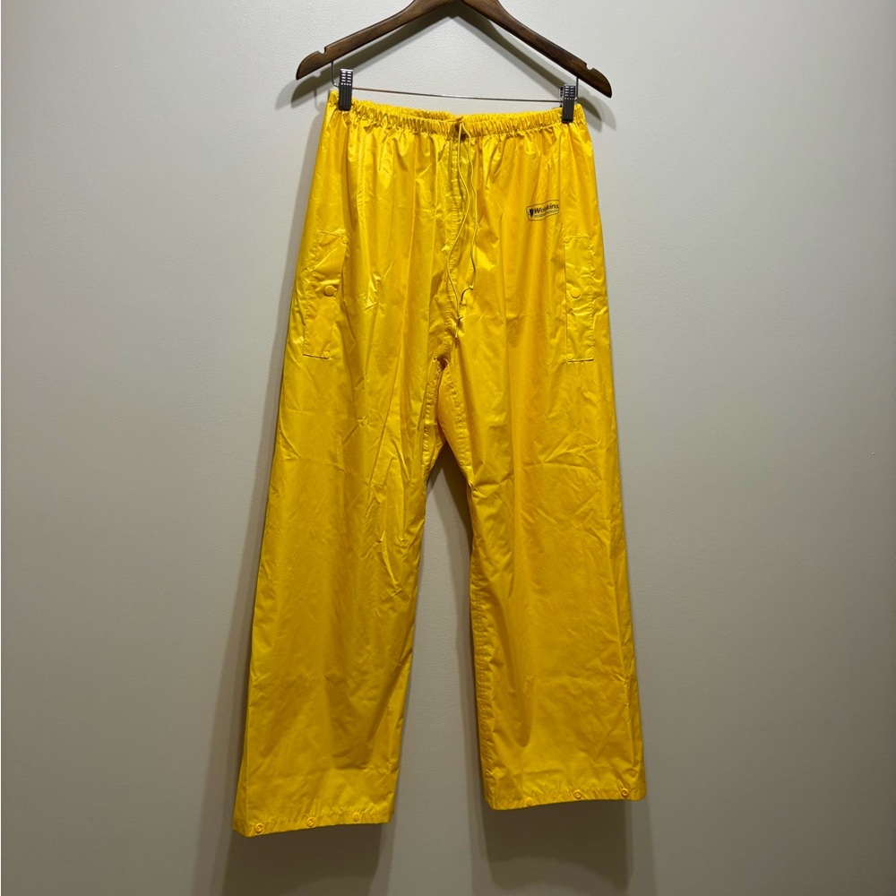 Wetskins Waterproof Spring Rain High Rise Waist Outdoor Pants Bottoms Yellow